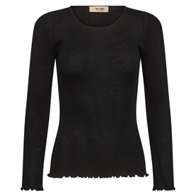 Mos Mosh Elaine Seamless Bluse, Sort